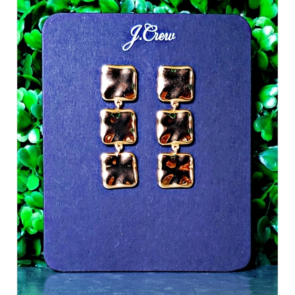 17. J.Crew Triple-square drop earrings
